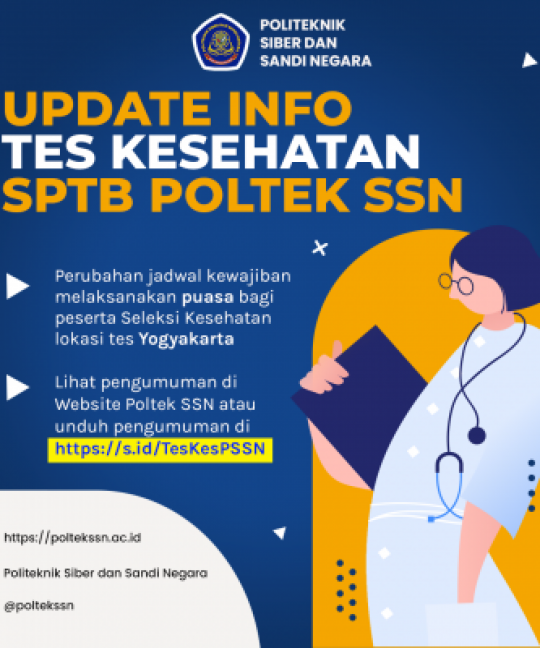 Perubahan Pengumuman Tentang Jadwal Kewajiban Puasa Peserta SPTB Poltek SSN Lokasi Tes Yogyakarta