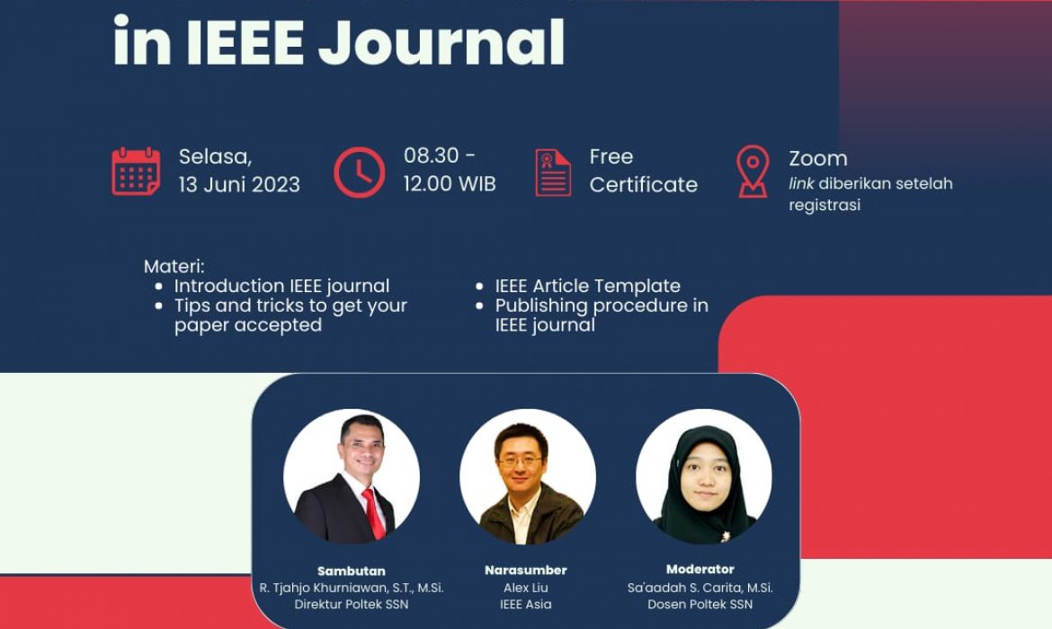 Webinar “How to Get Published in IEEE Journal”